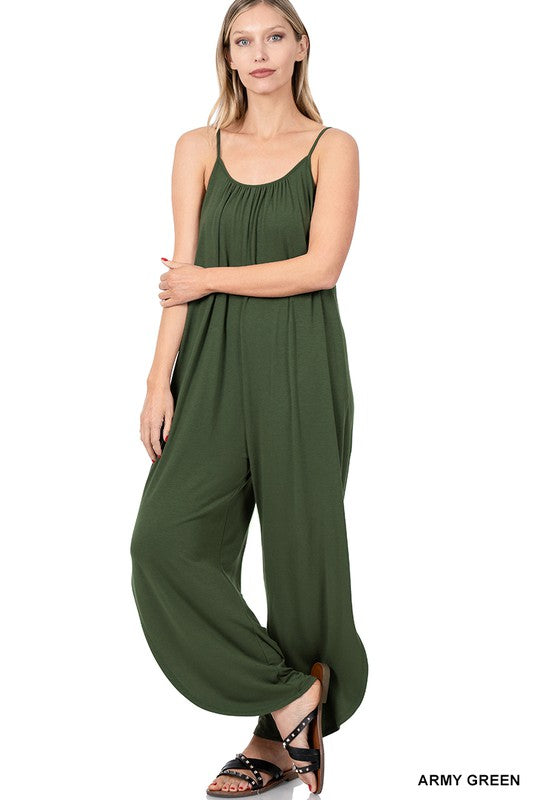 Jumpsuit with Side Slits, Adjustable Straps, Comfortable !