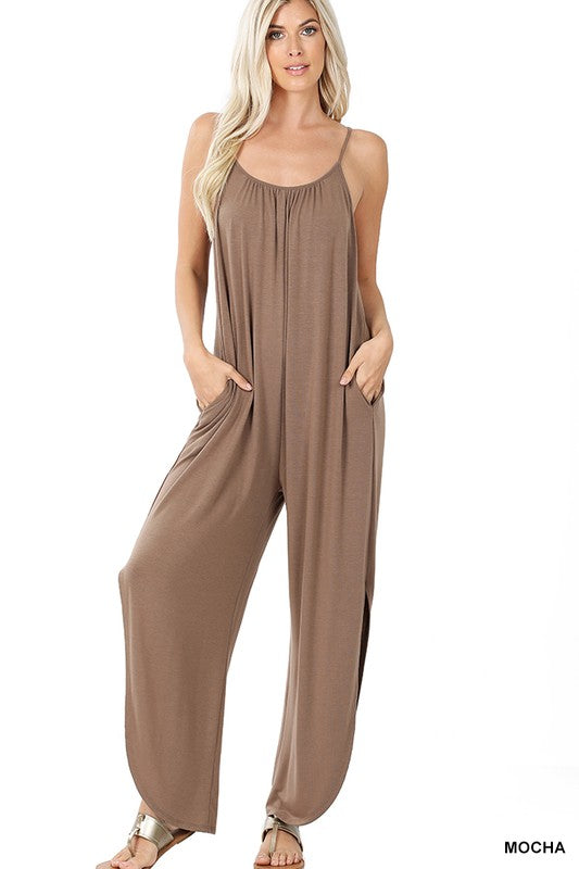 Jumpsuit with Side Slits, Adjustable Straps, Comfortable !