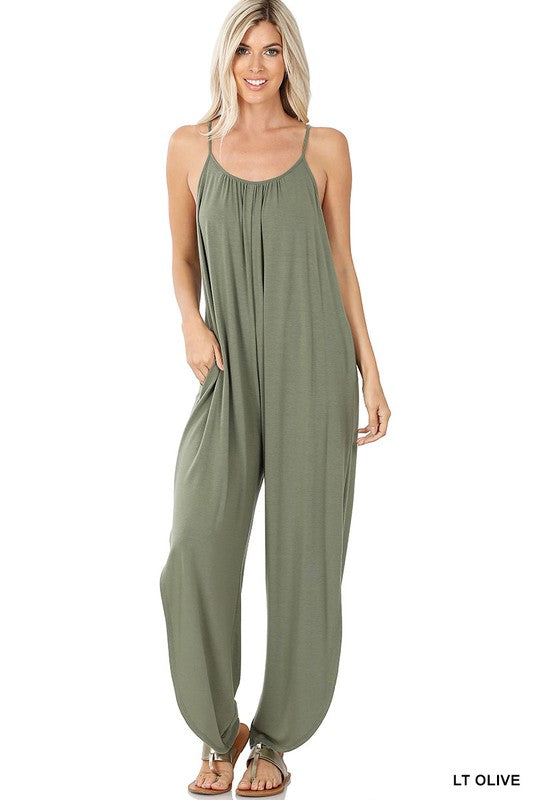 Jumpsuit with Side Slits, Adjustable Straps, Comfortable !