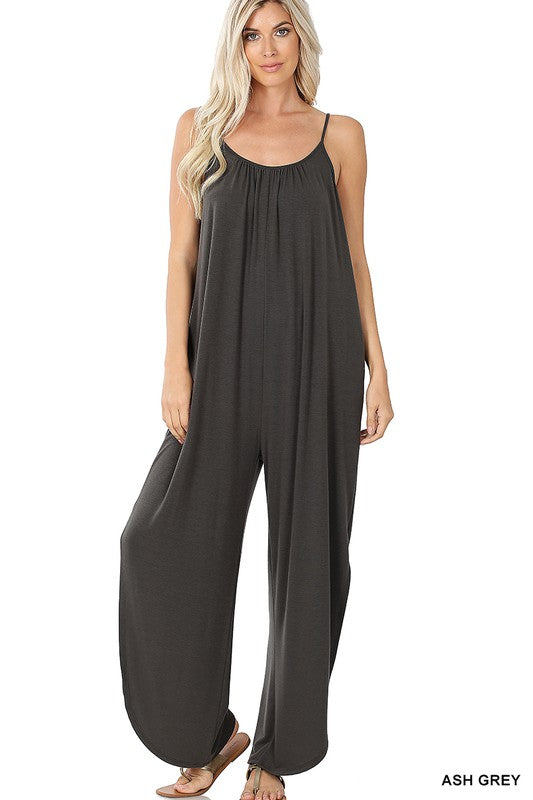 Jumpsuit with Side Slits, Adjustable Straps, Comfortable !