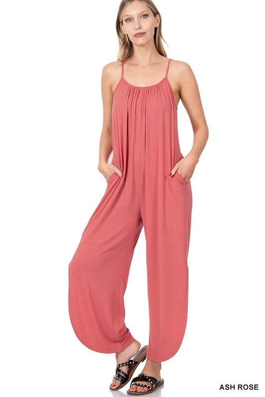 Jumpsuit with Side Slits, Adjustable Straps, Comfortable !