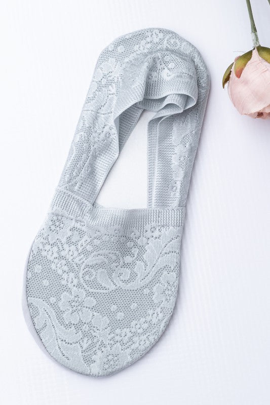 No-Slip Floral Lace Socks