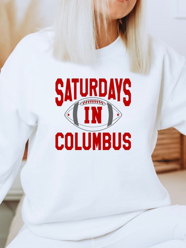 Saturdays in Columbus Football Cozy Crewneck