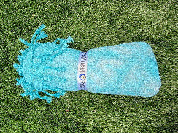 WAFFLE LIGHTWEIGHT QUICK DRY Towel - Blue Tie Dye