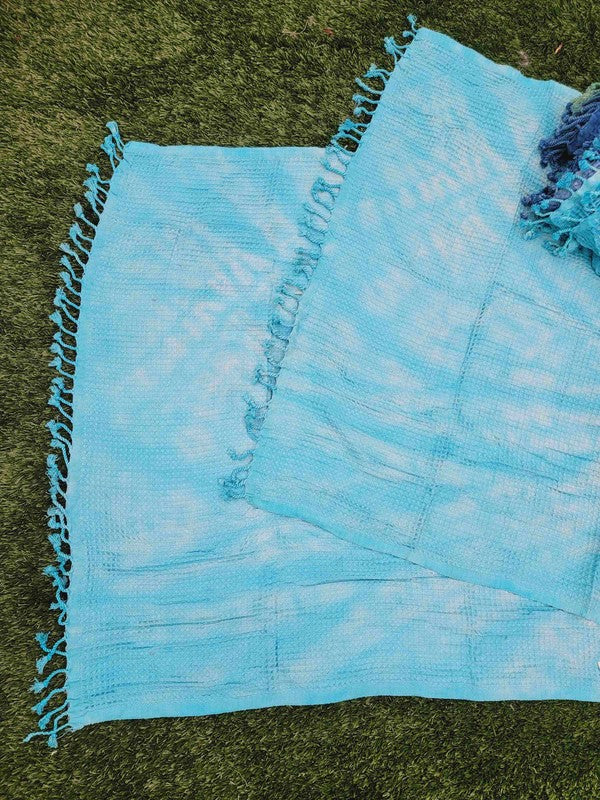 WAFFLE LIGHTWEIGHT QUICK DRY Towel - Blue Tie Dye