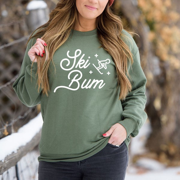 Ski Bum Skier Graphic Sweatshirt