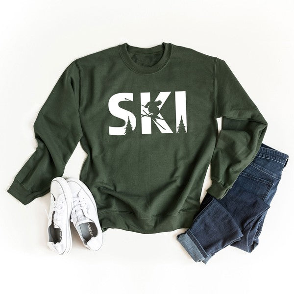 Ski With Trees Graphic Sweatshirt