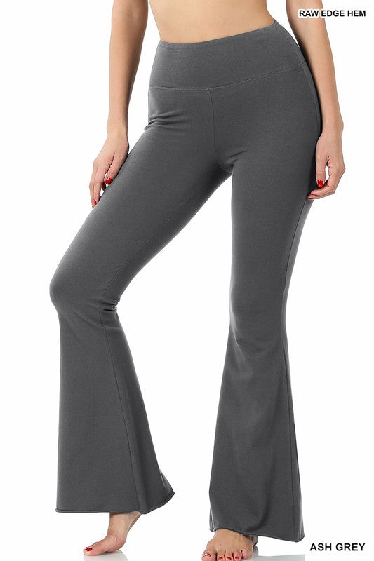 Raw Edge Hem Flare Yoga Pants