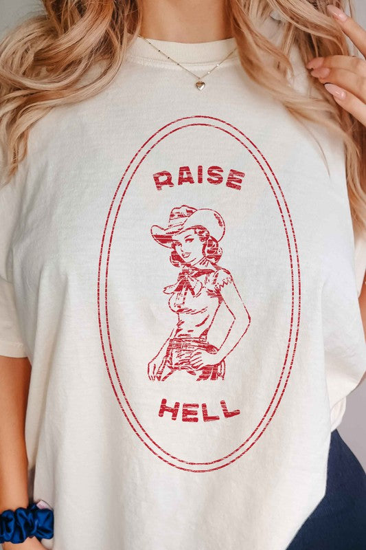 RAISE HELL COUNTRY COWGIRL WESTERN GRAPHIC TEE