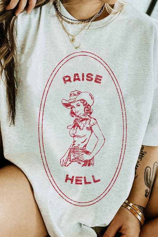 RAISE HELL COUNTRY COWGIRL WESTERN GRAPHIC TEE