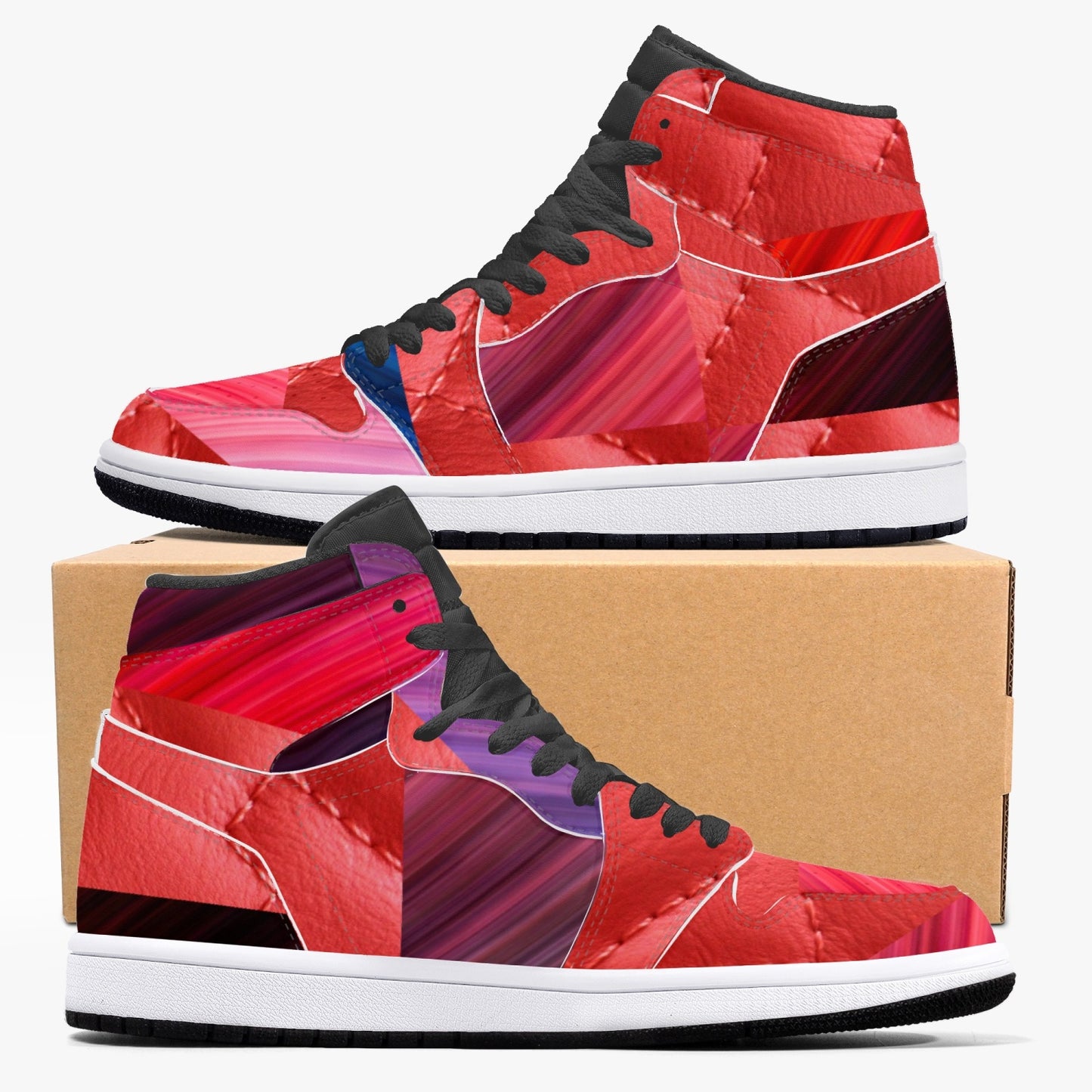 "Chaos" Collection High-Top Leather Sneakers