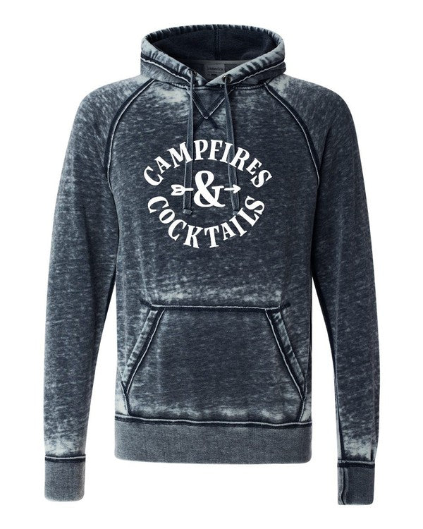 Vintage Hoodie Campfires and Cocktails - Acid Wash