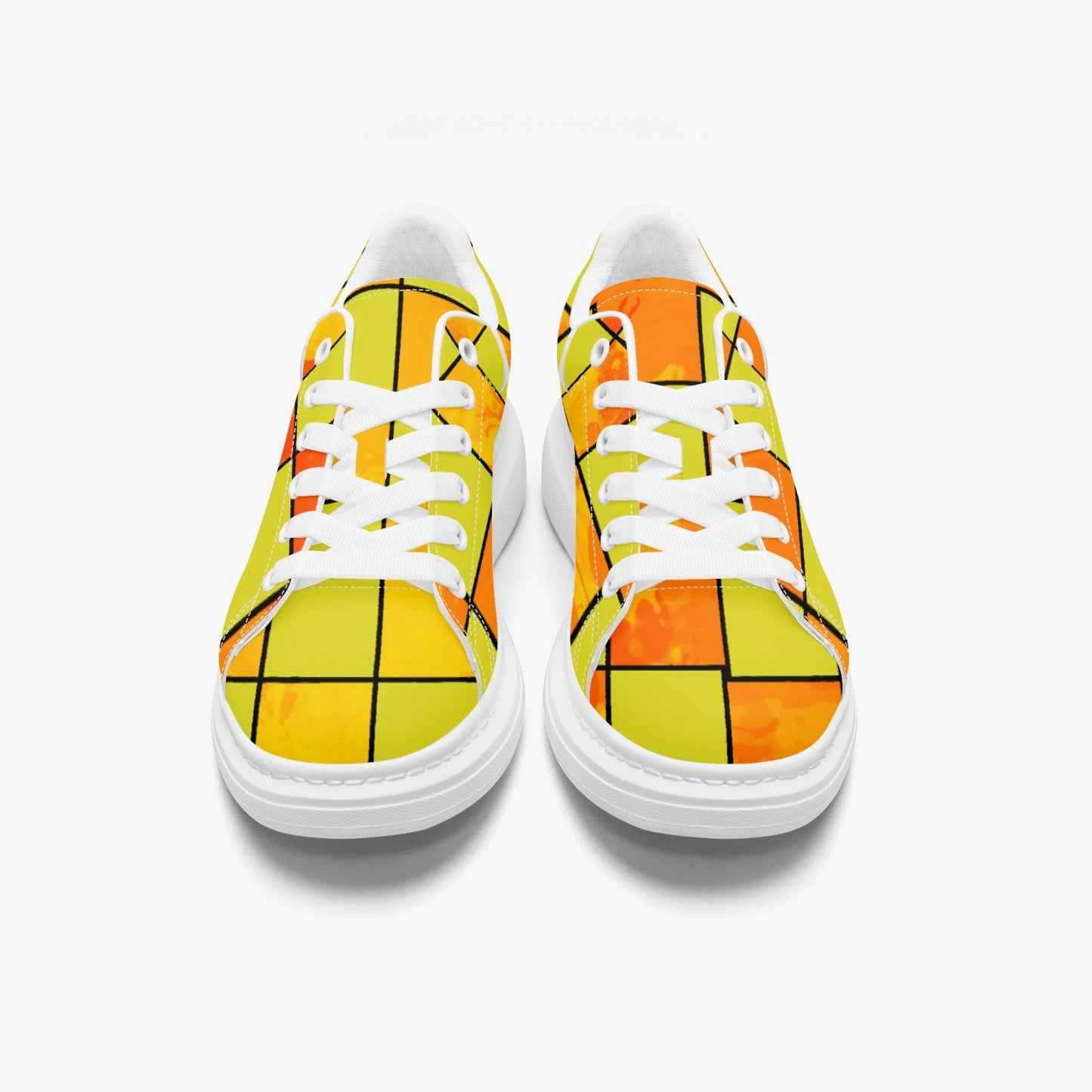 "GEO Bold" Leather Oversized Sneakers