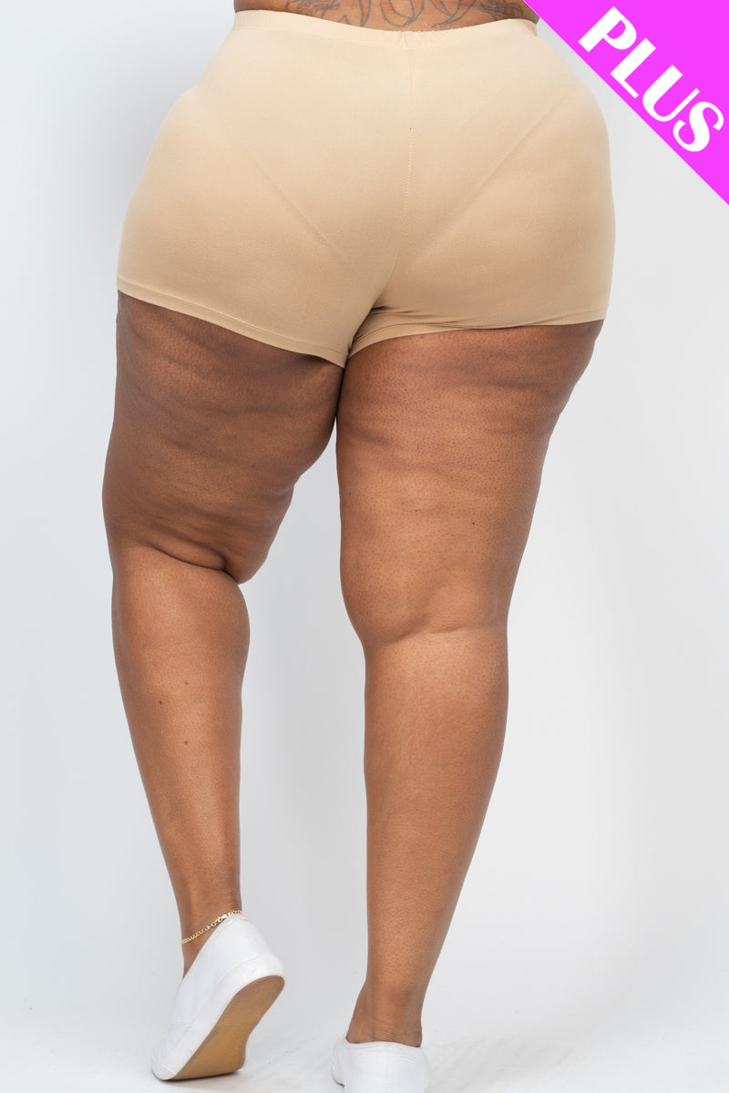 Plus Size Solid Shorts-32