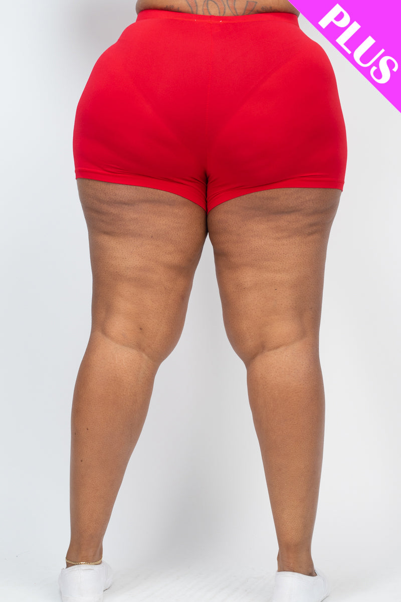 Plus Size Solid Shorts-45