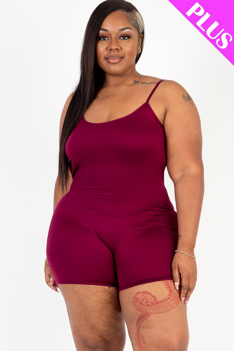 Plus Size Backless Cami Romper-25