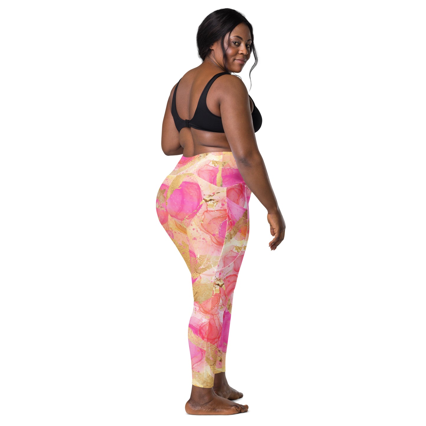 Crossover leggings with pockets, High-waisted, Comfortable fit Soft & Stretchy fabric- Carnival Collection