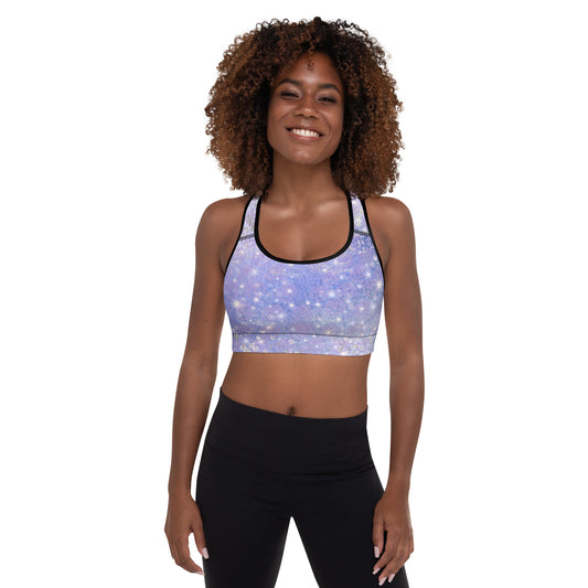 Padded Sports Bra - soft moisture-wicking fabric - Scoop neckline and racerback- from Lavender Orbit Collection