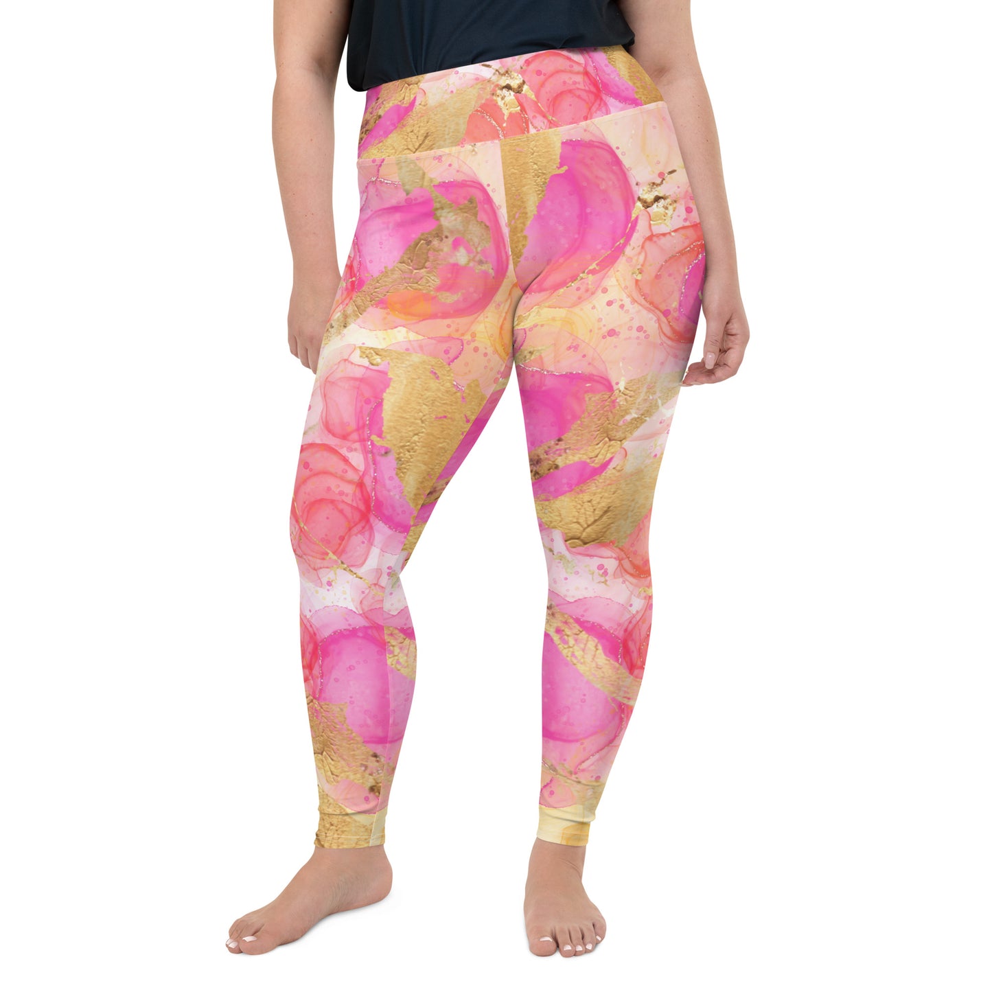 Soft Fabric Wide Elastic Waist Flattering fit Plus Size Leggings - "Carnival Collection"