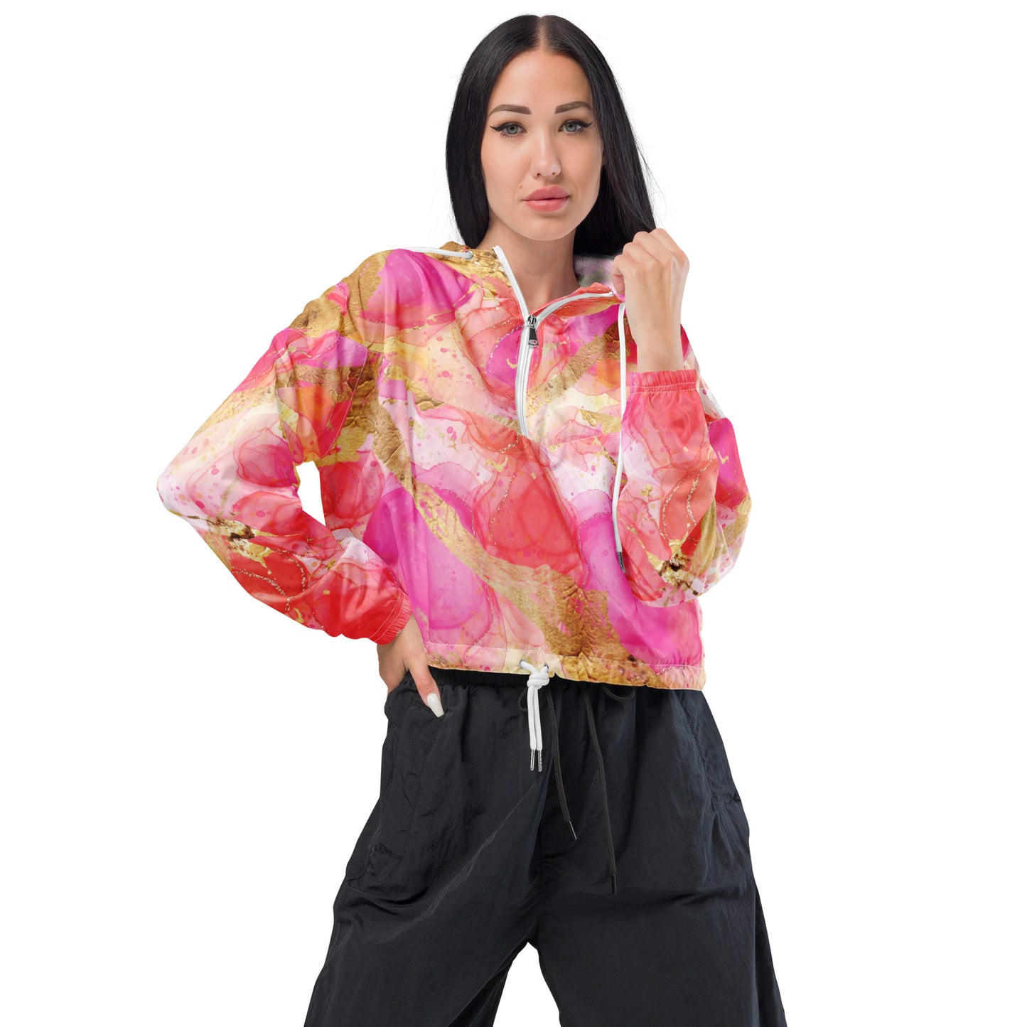 Women’s cropped windbreaker Lightweight, waterproof, breathable mesh lining, part of " Carnival Collection".