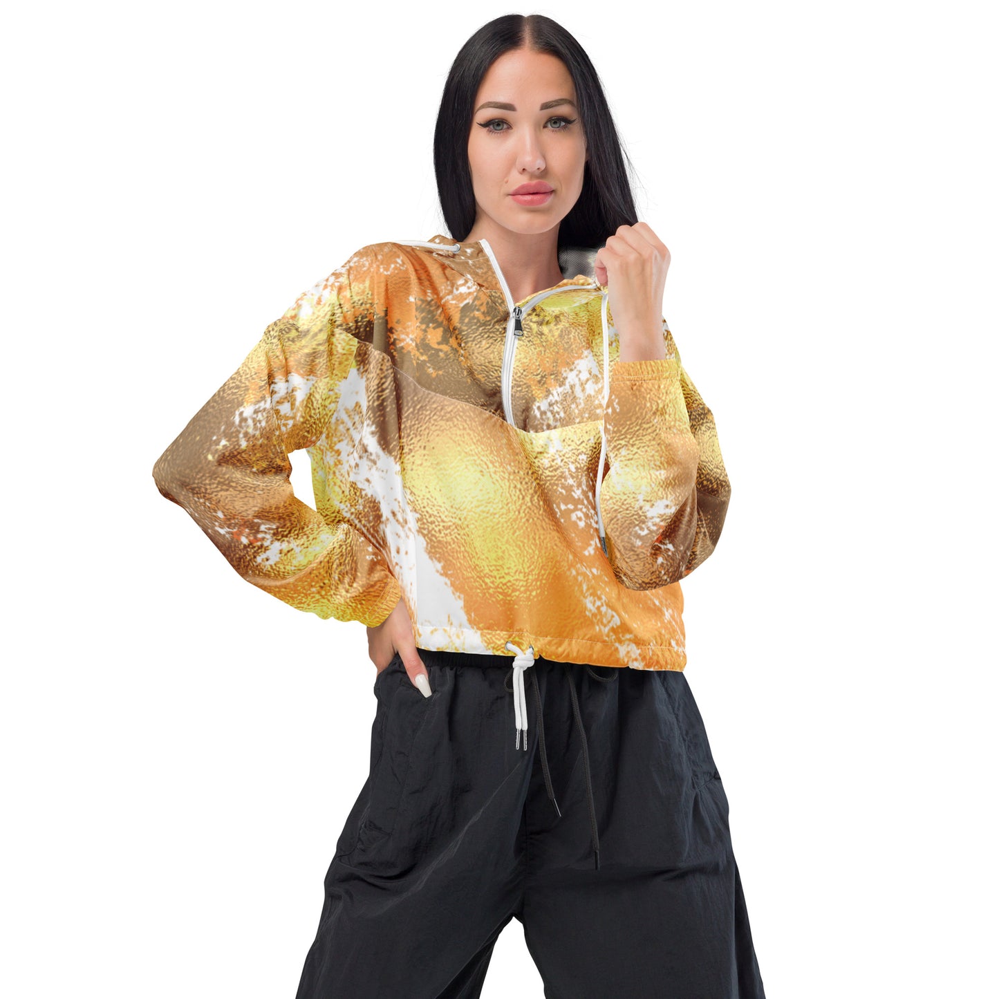 Women’s cropped windbreaker from the Cover Me in Gold Collection