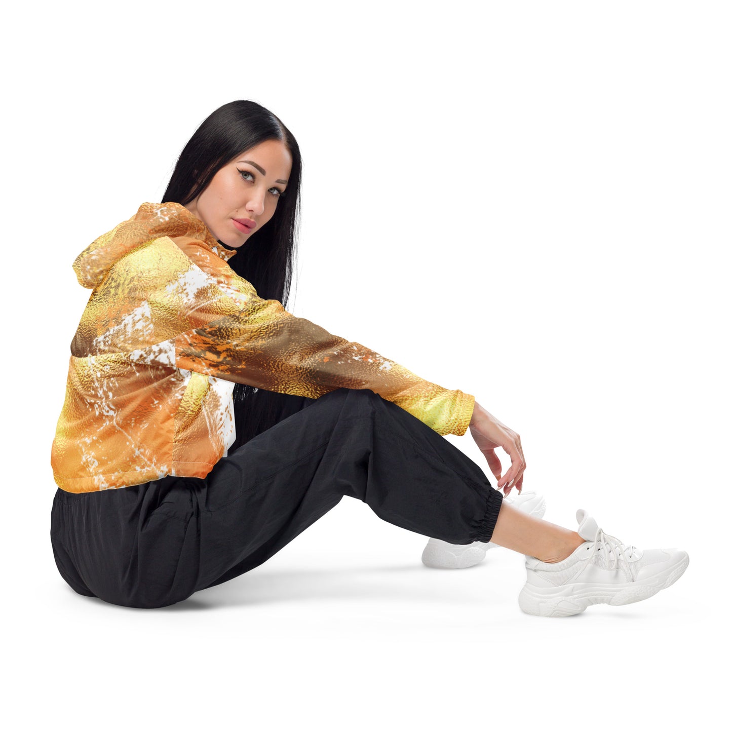 Women’s cropped windbreaker from the Cover Me in Gold Collection