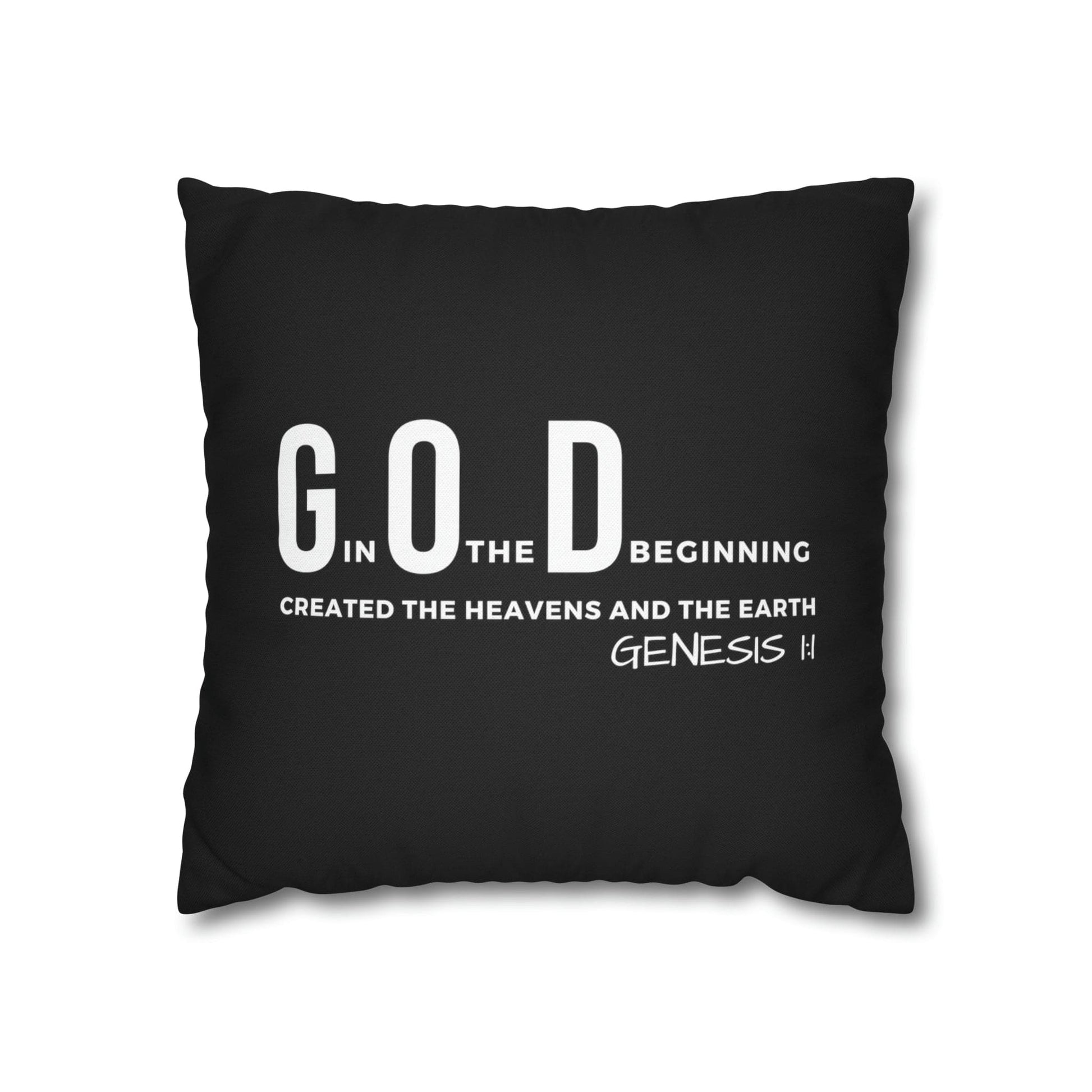 Decorative Throw Pillow Cover - Set Of 2, God In The Beginning Created The Heavens And The Earth - Scripture Verse-2