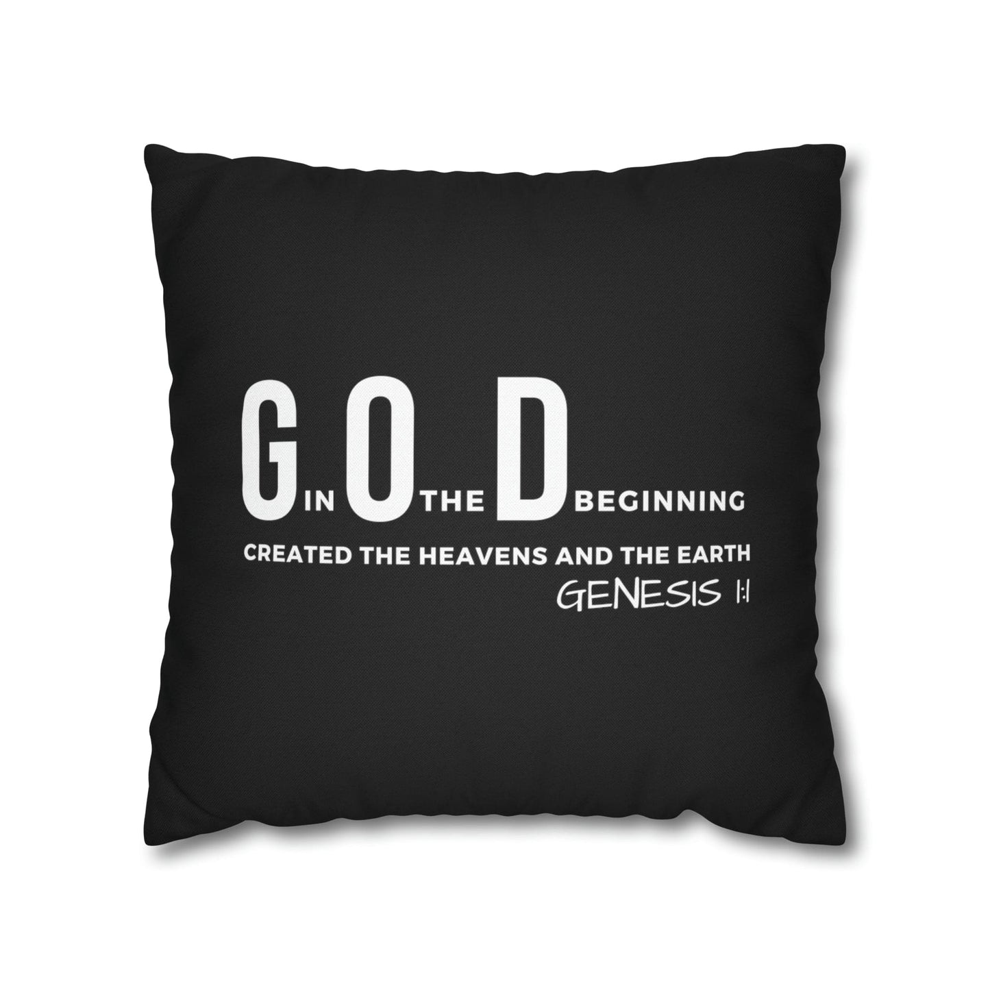 Decorative Throw Pillow Cover - Set Of 2, God In The Beginning Created The Heavens And The Earth - Scripture Verse-3