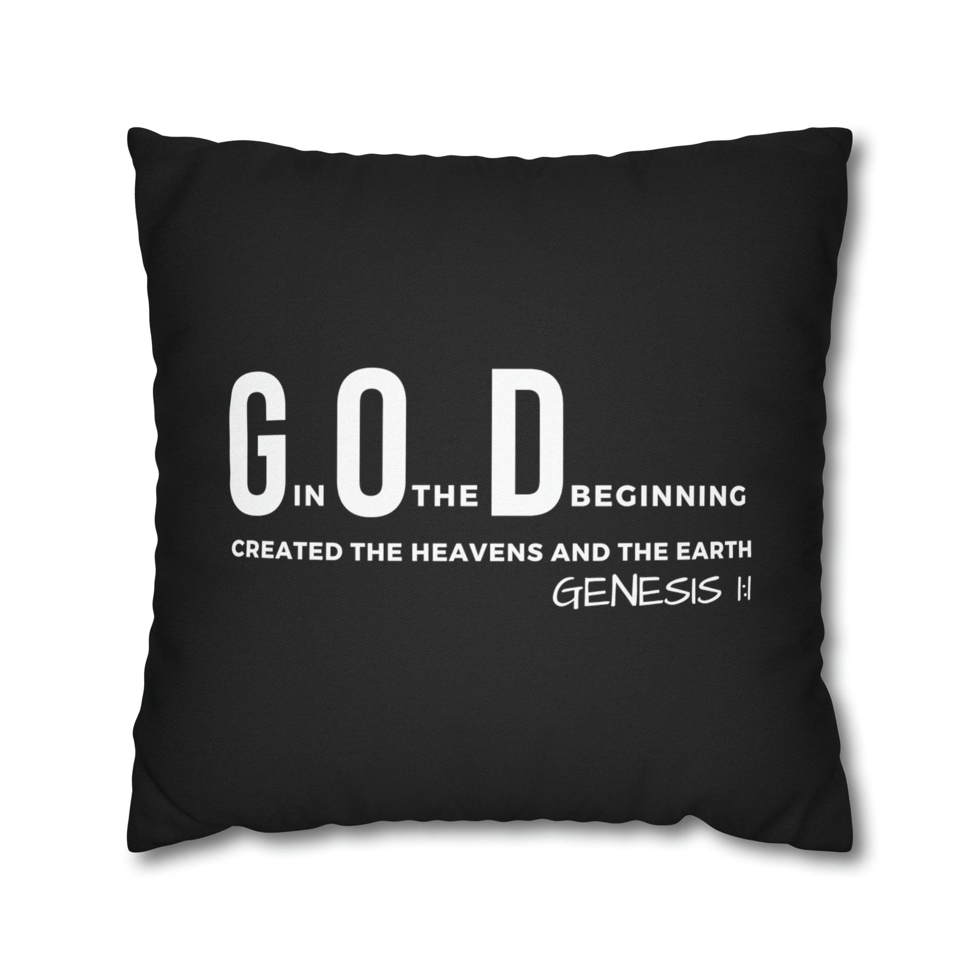 Decorative Throw Pillow Cover - Set Of 2, God In The Beginning Created The Heavens And The Earth - Scripture Verse-0