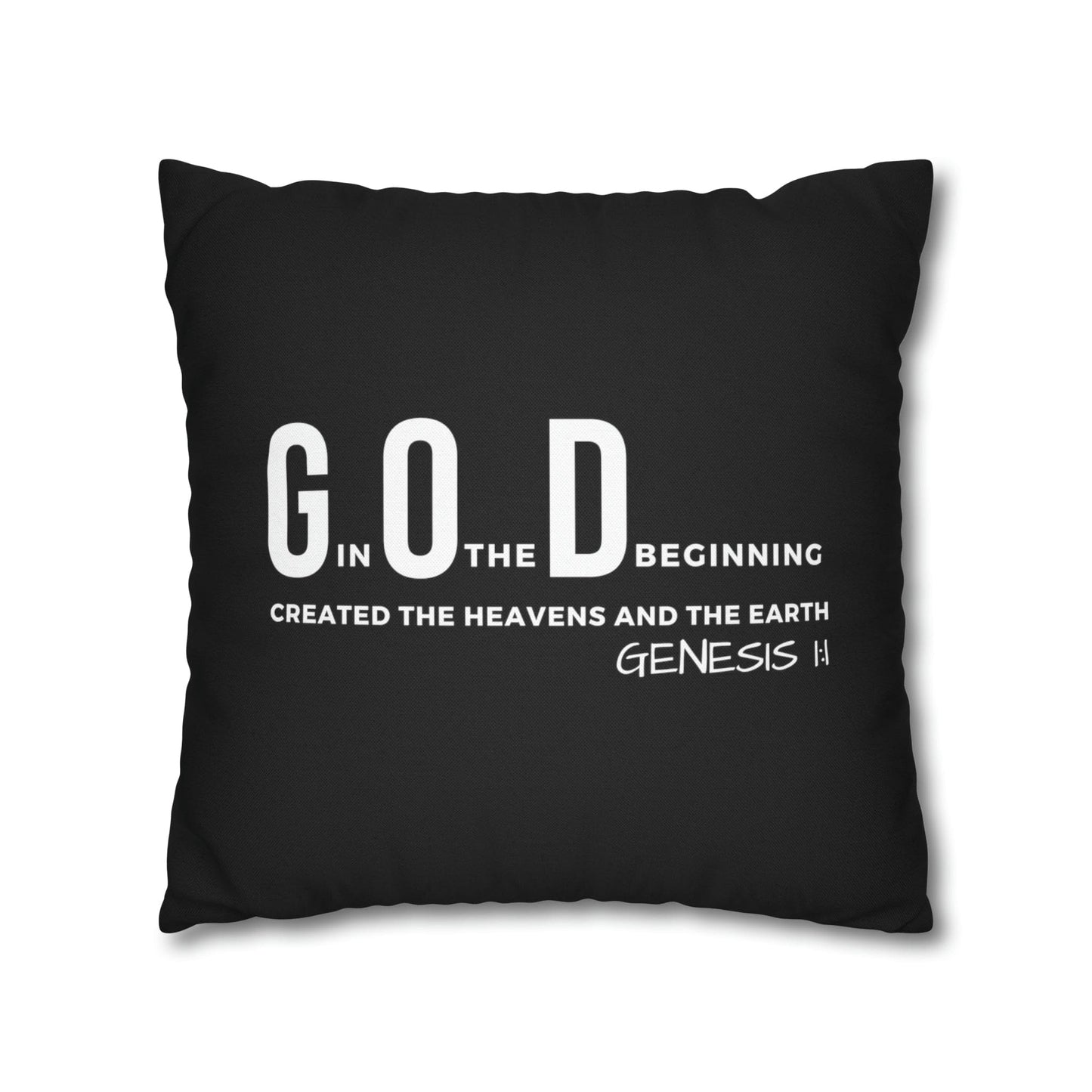 Decorative Throw Pillow Cover - Set Of 2, God In The Beginning Created The Heavens And The Earth - Scripture Verse-23