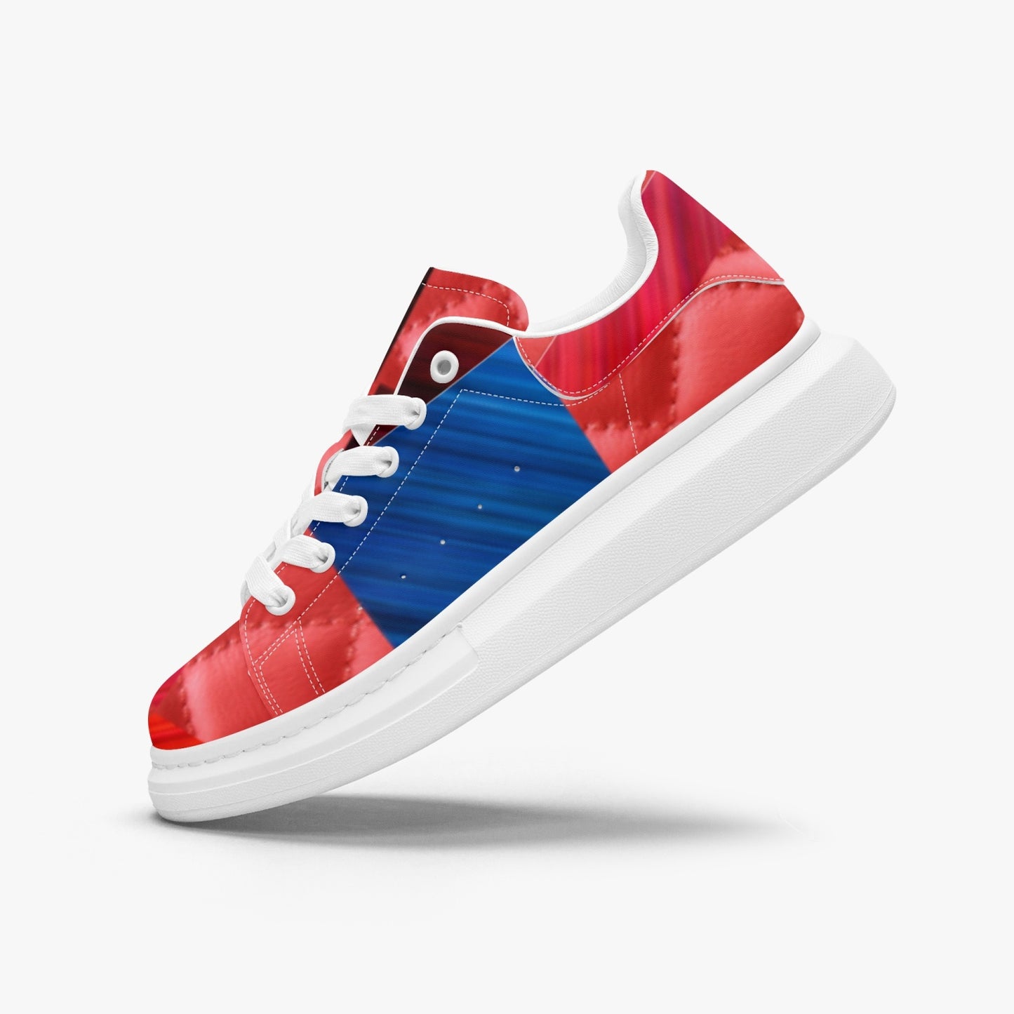 'GEO Bold" Leather Oversized Sneakers
