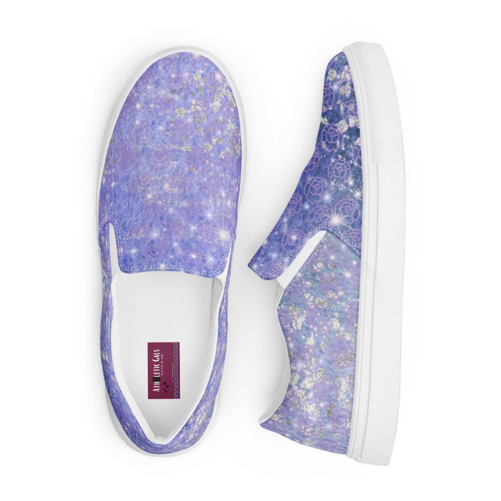 Women’s slip-on canvas shoes - comfort and ease - stylish- soft insoles from the Lavender Orbit Collection