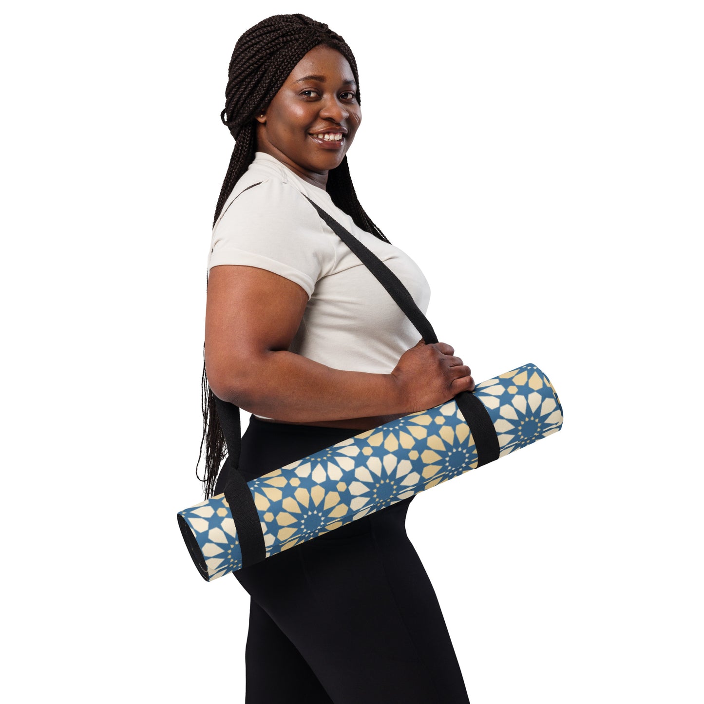 Yoga mat perfect for exercising, stretching or meditating. Anti-slip rubber on the bottom. Sunflower Collection