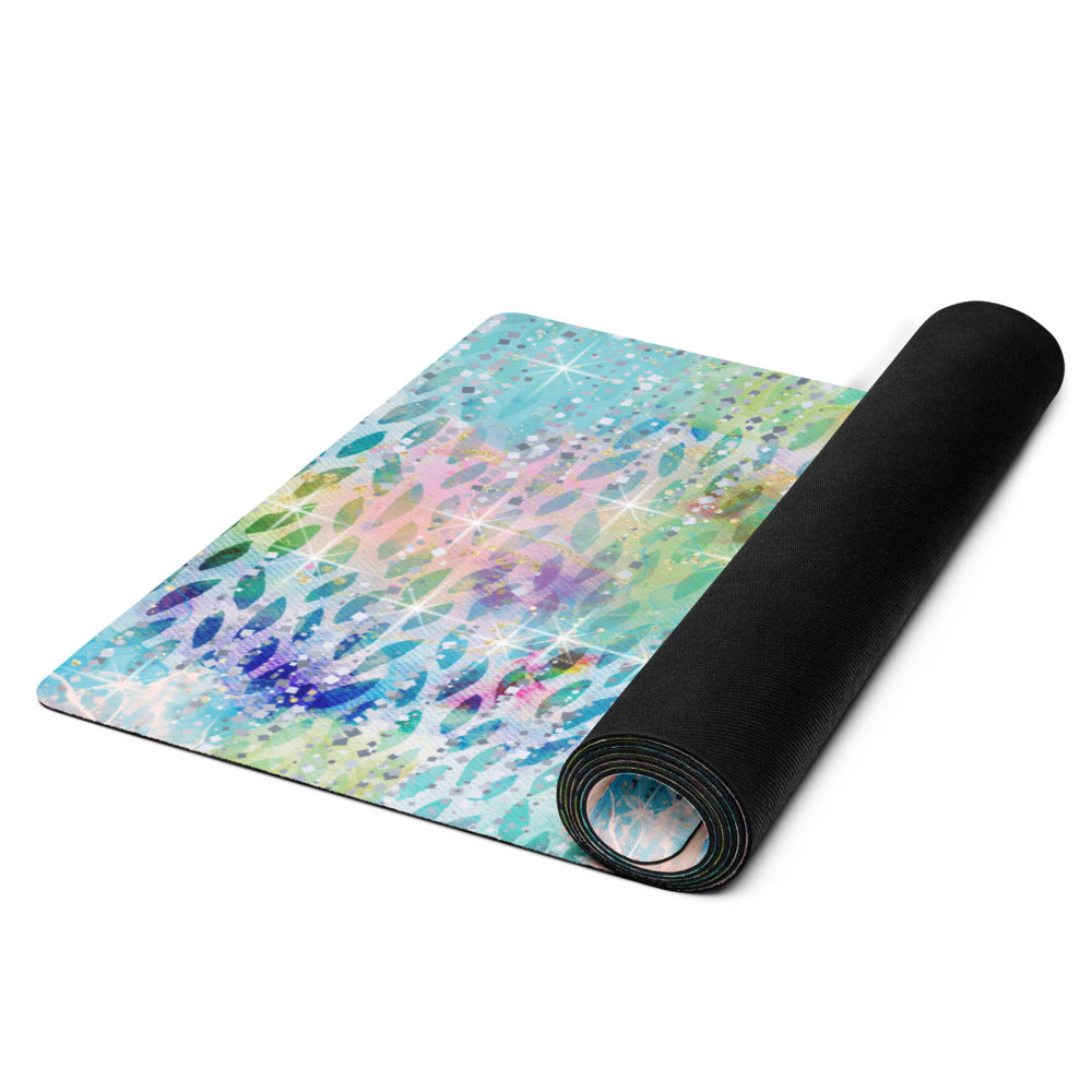 Yoga mat- Anti-slip rubber bottom- soft micro suede top easy to carry- provides both stability & comfort
