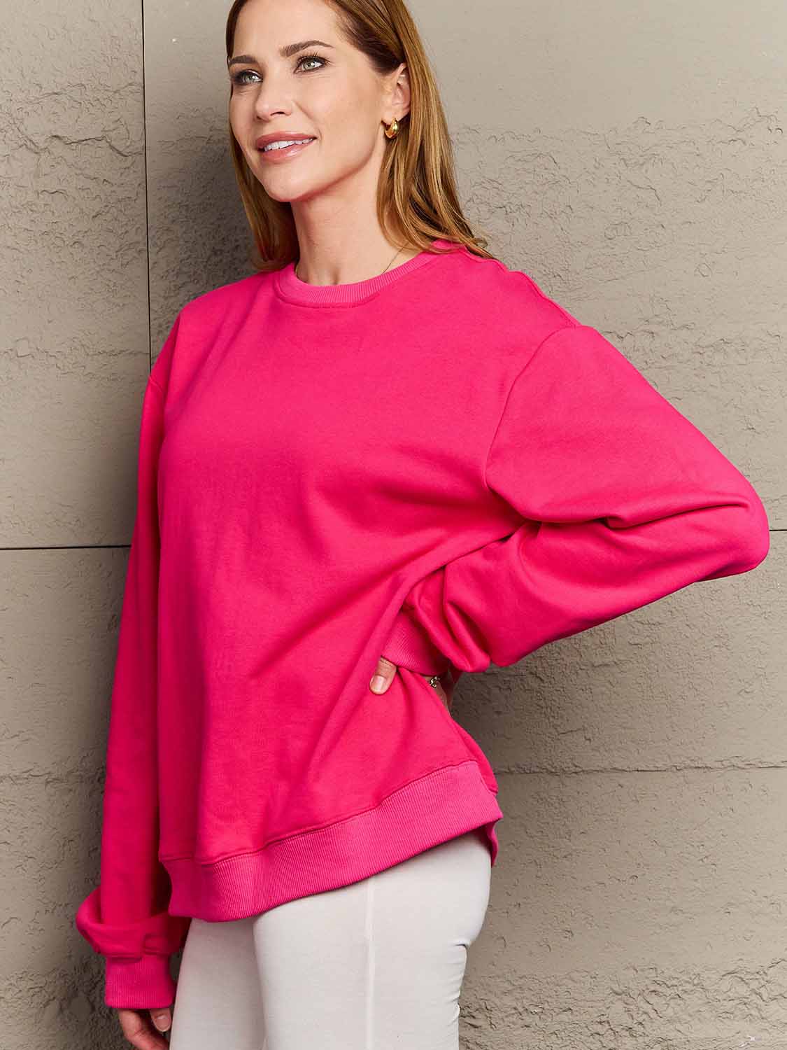 Simply Love Full Size Dropped Shoulder Sweatshirt