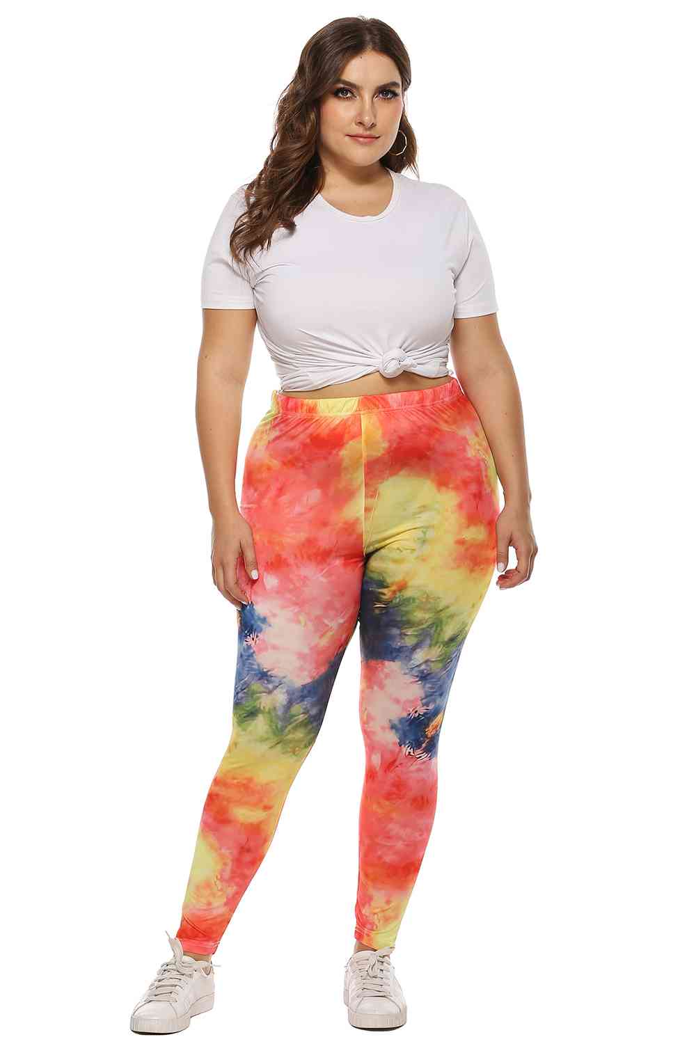 Plus Size Tie Dye Legging, Sheer Opaque Sizes L -4XL