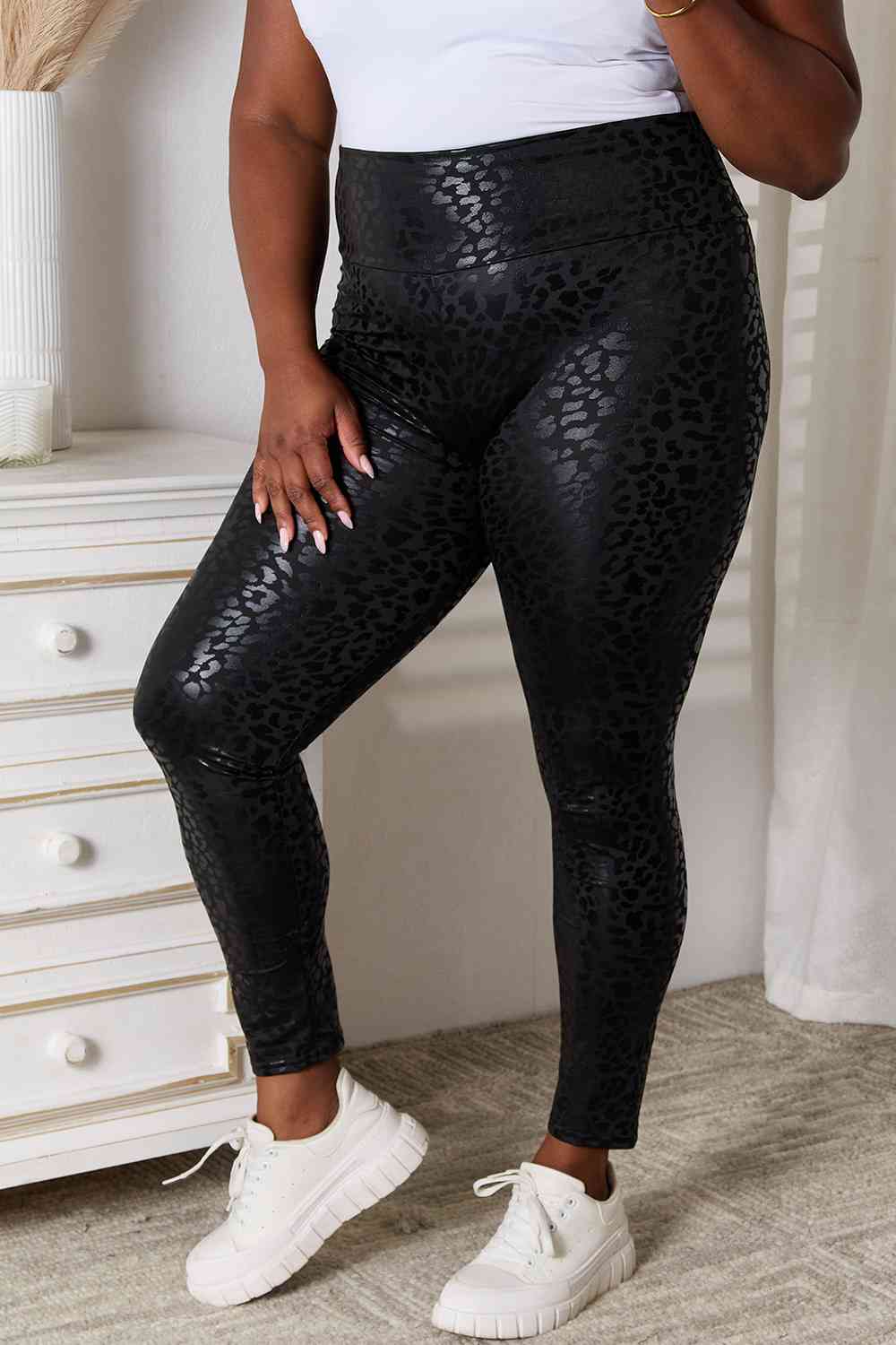 Double Take High Waist Leggings, perfect for workouts or everyday wear- black 