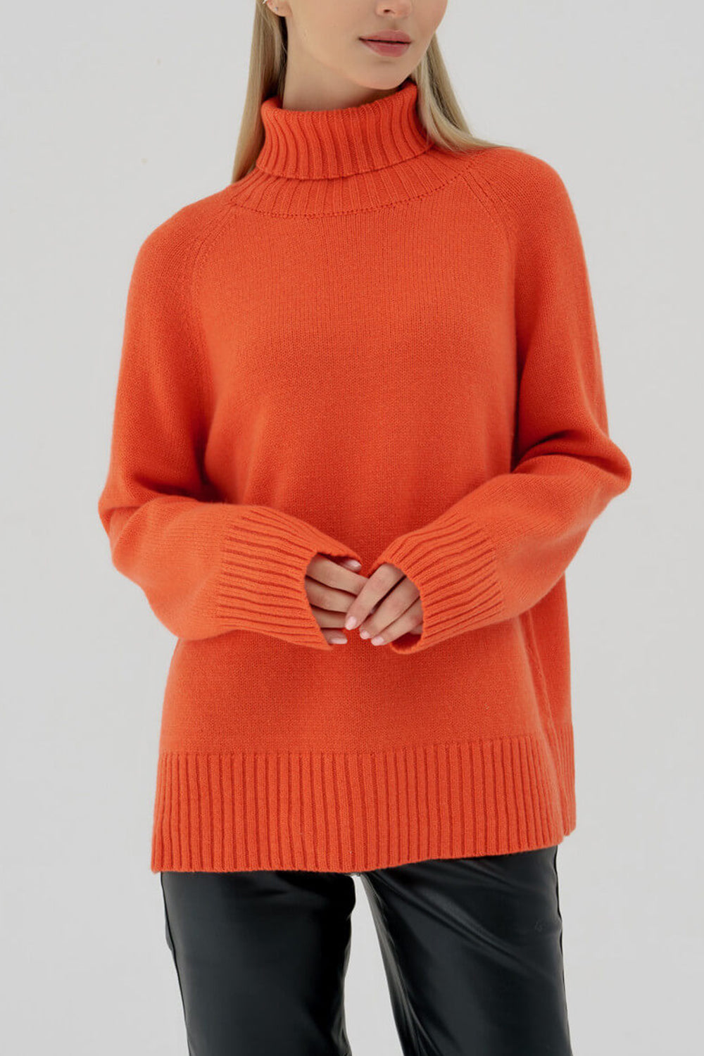 Turtle Neck Raglan Sleeve Sweater