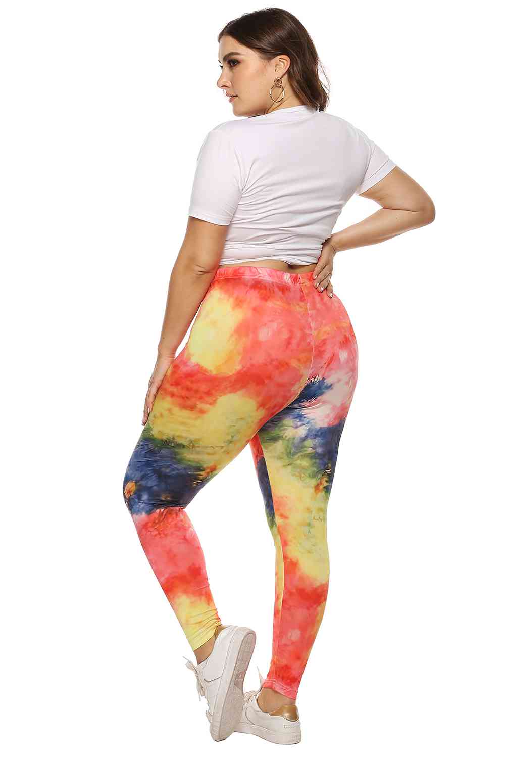 Plus Size Tie Dye Legging, Sheer Opaque Sizes L -4XL