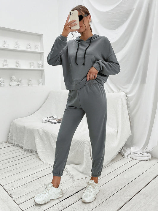 Sports Hoodie and Joggers Set Hooded