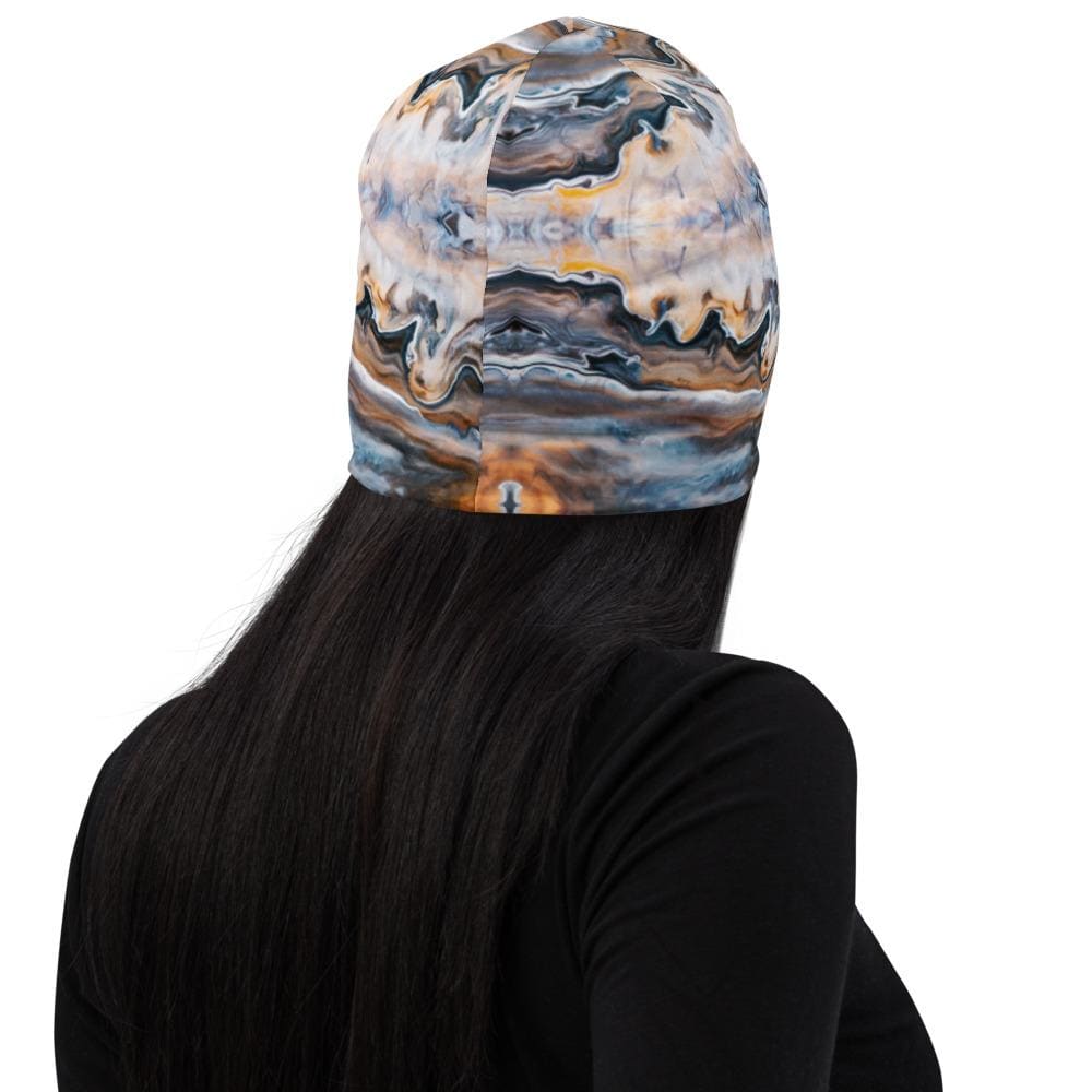 Beanie Hat - Blue Swirl Style Slouchy Beanie Men/women-1