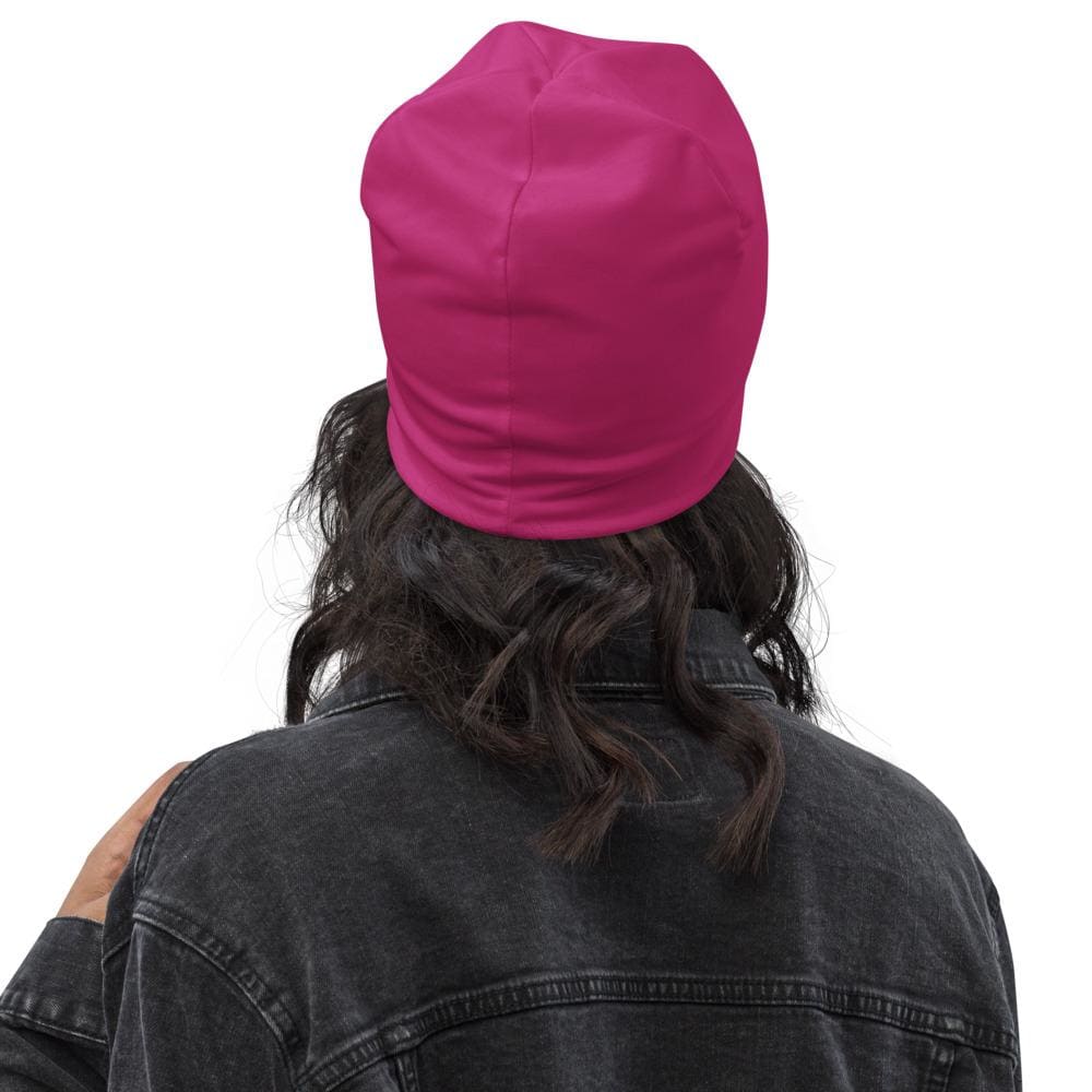Beanie Hat - Pink Slouchy Beanie Prayer Warrior Print Men/women-1
