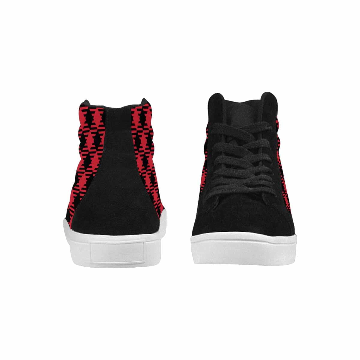 Sneakers For Women, Buffalo Plaid Red And Black - High Top Sports Shoes-2