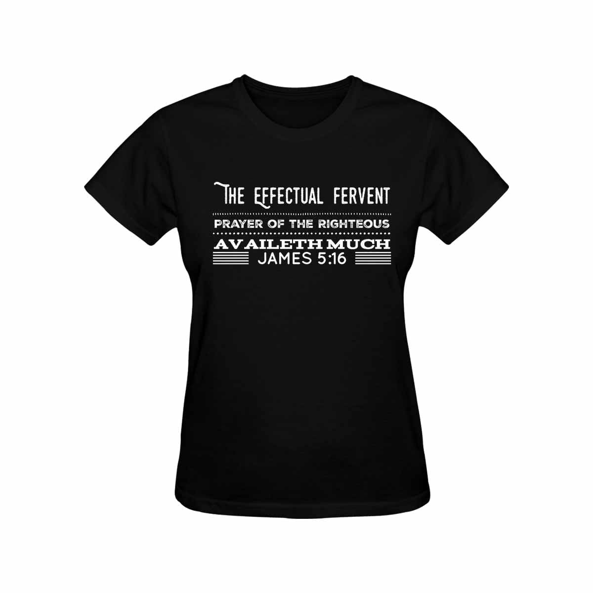 Womens T-shirt, James 5:16  - Black Graphic Tee-2