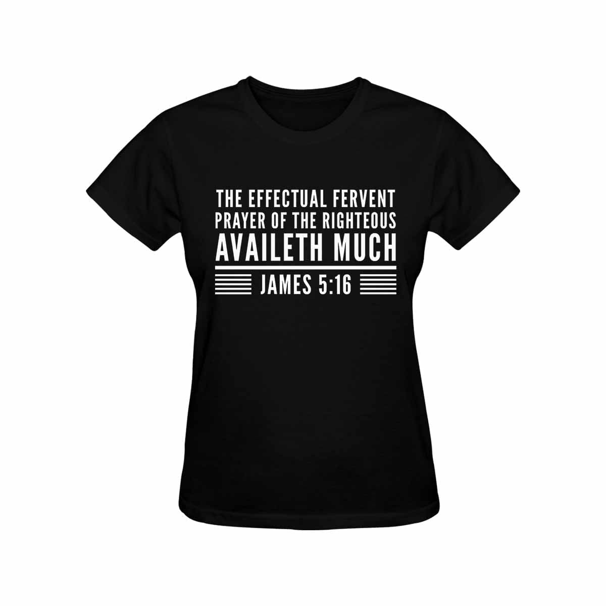 Womens T-shirt, James 5:16  - Black Graphic Tee-2